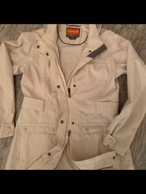 Merrell Women's Cream Hooded Trench Coat
